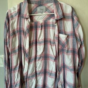 Rails Pink and Gray Checkered Shirt